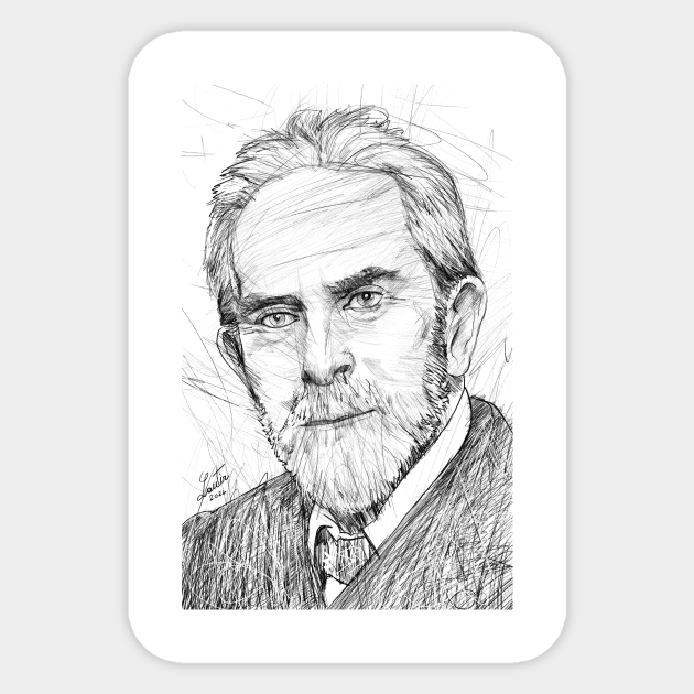 JAMES FRAZER pencil portrait Frazer Sticker TeePublic